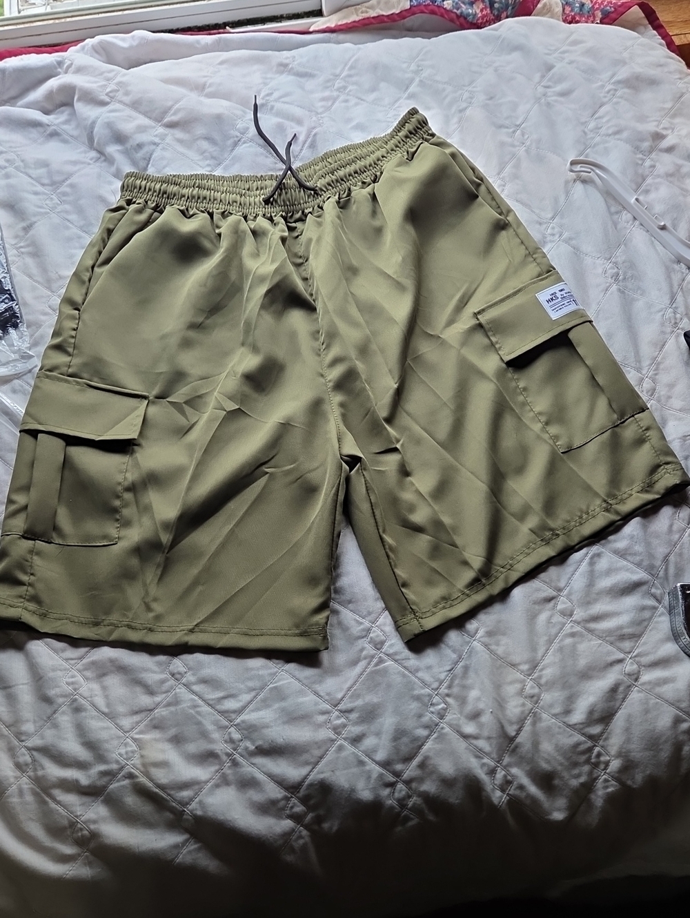 4 Pair SHEIN  Men's Cargo Shorts with Drawstring And Side Pockets XL